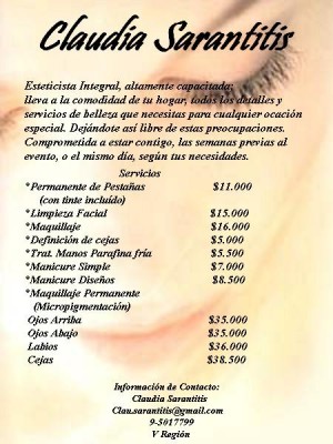 Claudia Sarantitis Anuncios gratis en Vi&ntilde;a del Mar |  estetica integral y cosmetologia a domicilio, Maquillaje