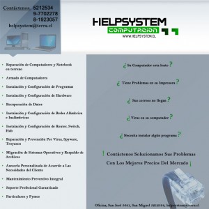 Helpsystem Anuncios gratis en Santiago |  Reparacion de PC, Mantencion de PC