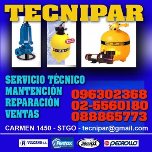 TECNIPAR     CARMEN 1450 Anuncios gratis en Lo Barnechea |  REPARCION DE BOMBAS, SERVICIO TECNICO BOMBAS DE IMPULSION DE AGUA POTABLE, PISCINAS, SUMERGIBLES