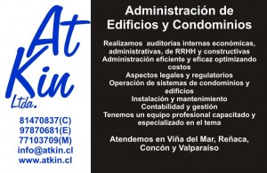 Atkin Ltda. Anuncios gratis en Vi&ntilde;a del Mar |  Administraci&oacute;n de Edificios y Condominios Atkin Ltda., Vi&ntilde;a del Mar - Re&ntilde;aca - Conc&oacute;n - Valpara&iacute;so