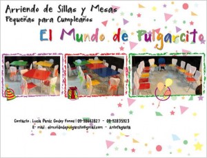 Jessica Gahona  o Lucia P&eacute;rez Anuncios gratis en Antofagasta |  El mundo de pulgarcito, arriendo de sillas y mesas para cumplea&ntilde;os de los mas peque&ntilde;os