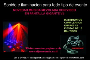  Anuncios gratis en Providencia |  MUSICA MATRIMONIO Dj ,VJ, KARAOKE., AUDIO E ILUMINACION PARA TODO TIPO DE E, Dj amplificaci&oacute;n iluminaci&oacute;n fiestas matrimonios karaokes cumplea&ntilde;os 