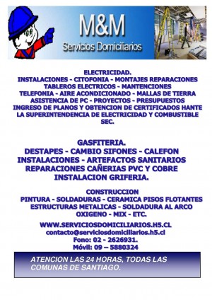 SERVICIOS DOMICILIARIOS Anuncios gratis en San Miguel |  ELECTRICO Y JARDINEROS , SERVICIOS DOMICILIARIOS LAS 24 HORAS TODAS LAS COMUNAS DE SANTIAGO.