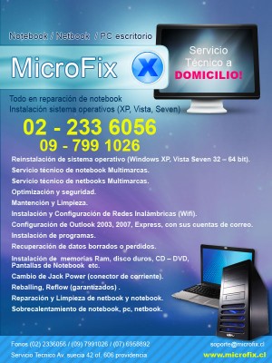 Microfix Chile Anuncios gratis en Recoleta |  Arreglo Computadores a Domicilio, Servicio Tecnico de Computadores a Domicilio