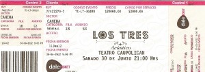 MARCELA MOLINA Anuncios gratis en Lo Prado |  Entrada  CANCHA Los Tres, 30 JUNIO