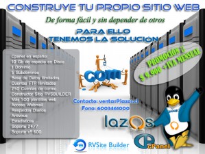 Lazos Anuncios gratis en Temuco |  Quieres construir tu sitio Web sin depender de otros, Tenemos la Soluci&oacute;n., Hosting Cpanle m&aacute;s RBSiteBuilder para que construyas tu Sitio Web tu solo.