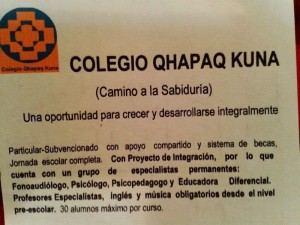 Sebastian Anuncios gratis en Quinta Normal |  COLEGIO QHAPAQ KUNA Colegio Particular Subvencionado con apoyo compartido, Proyecto Integracion e Inclusion  (Camino a la Sabidur&iacute;a) Quinta Normal