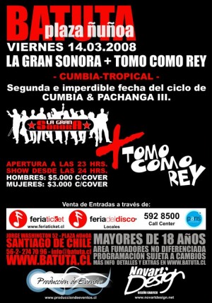  Anuncios gratis en Santiago |  tomo como rey + la gran sonora, en la batuta &ntilde;u&ntilde;oa