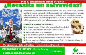 Estela Castro Anuncios gratis en Pudahuel |  *$dinero r&aacute;pido con dicom sistema leaseback. chile, Credito con dicom solucion leaseback.