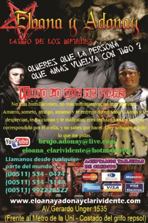 pamela llanos torres Anuncios gratis en  Increible... brujo adonay sorprende al per&Uacute; entero, Brujo peruano