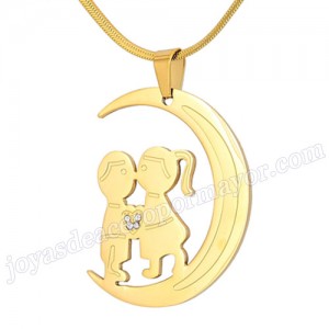 jonanna Anuncios gratis en  Colgante oro de acero con los dos ninos, Joyas de acero por mayor