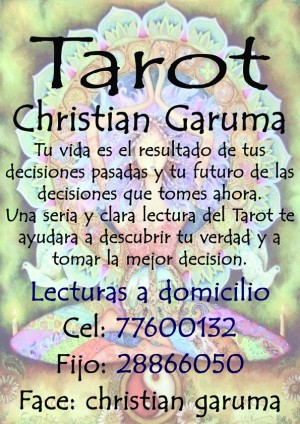 Christian Garuma Anuncios gratis en Independencia |  Tarot lectura a domicilio y en consulta                               , Lectura y consulta de tarot. amor, trabajo, salud, familia, estudios.