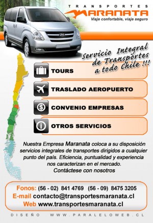 Transportes Maranata Anuncios gratis en Quinta Normal |  Traslado de pasajeros, tours por santiago, rutas del vino, expedici&oacute;ne, Transporte y tour a los centros de ski, valle nevado, farellones