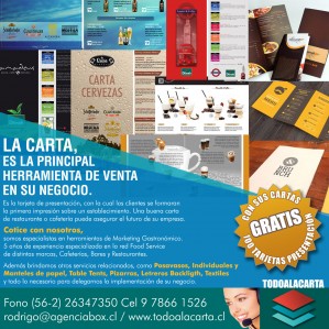 Rodrigo Flores Anuncios gratis en Providencia |  Dise&ntilde;o y producci&oacute;n de cartas para restaurantes y cafater&iacute;as, Menus para cafeterias, menus para restaurantes