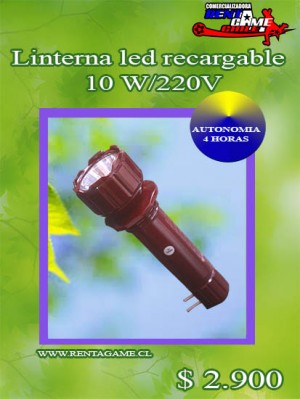 RENTAGAME CHILE Anuncios gratis en La Cisterna |  Linterna led recargable 10 w/precio: $ 2.900, Rentagame: es lider en iluminacion led