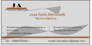 Jose Alejandro Aedo Menichetti Anuncios gratis en La Florida |  Electricidad domiciliaria e industrial. t&eacute;cnico  electrico, Electricista, el&eacute;ctrico a domicilio la  florida, montajes electricos