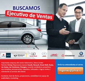 Derco Center Patricio Hidalgo Anuncios gratis en Santiago |  Ejecutivos (as) de ventas, con experiencia en cr&eacute;dito, Ejecutivos (as) de ventas, con experiencia en cr&eacute;dito