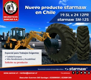 Sancar S.A. Anuncios gratis en Antofagasta |  Nuevo neum&aacute;tico sm-125 para veh&iacute;culos industriales starmaxx, Starmaxx sm 125 para trabajos exigentes