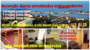 Alicia Calderon Aravena Anuncios gratis en Valpara&iacute;so |  Amoblado full arriendo diario 1 dormitorio, valparaiso, Ubicado en la avenida alemania altura plaza bismark, fono 322339961