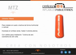 Mitzi Catherine Ceroni Anuncios gratis en Santiago |  T&oacute;tem inflable con turbina de aire constante., Productos inflables: latas con turbina de aire constante.