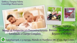 valeria Anuncios gratis en Santiago |  Masajes de relajacion descontracturante, localizado o cuerpo completo , Consultas al 65371306, profesional de la salud, acreditada