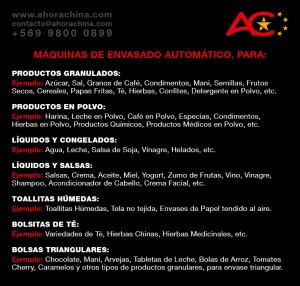 Alejandro Espinoza Anuncios gratis en Las Condes |  M&aacute;quinas de envasado autom&aacute;tico tipo bolsa pl&aacute;stica, Envasadoras de productos de tipo bolsa pl&aacute;stica