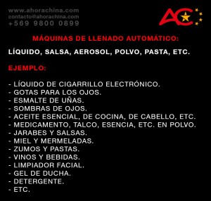 Alejandro Espinoza Anuncios gratis en Las Condes |  M&aacute;quina de llenado autom&aacute;tico de l&iacute;quidos, salsas y polvos, Envasadoras autom&aacute;ticas de llenado para productos