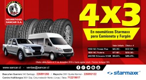 Sancar S.A. Anuncios gratis en Quinta Normal |  Promoci&oacute;n 4x3 neum&aacute;ticos para camioneta y furg&oacute;n starmaxx, Sancar, cals, oferta todo chile