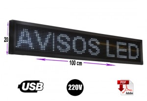 importadora full-led Anuncios gratis en La Cisterna |  Letrero programable led 20 x100 cm  blanco/gran avda. 8051, Rentagame: lider en letreros programables usb