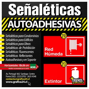 Grafica24 Anuncios gratis en Santiago |  Se&Ntilde;aleticas adhesivas y acrilicas para prevencion de riesgos, Se&ntilde;aleticas adhesivas reflectantes fotoluminiscentes fluorescentes