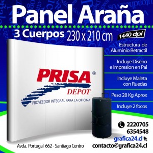 Grafica24 Anuncios gratis en Santiago |  Panel ara&Ntilde;a para publicidad en eventos y ferias, Panel publicitario practico, facil de armar y montar