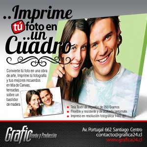 Grafica24 Anuncios gratis en  Fotocuadros impresos en tela canvas de algodon grafica24, Imprime tus fotograf&iacute;as y mejores recuerdos en tela canvas 