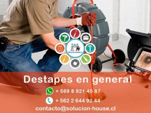 SOLUCION-HOUSE Anuncios gratis en Santiago |  Destapes de alcantarillados,tina, verticales, artefactos, wc, lavamano, Destape de lavaplatos , destapes , gasfiter