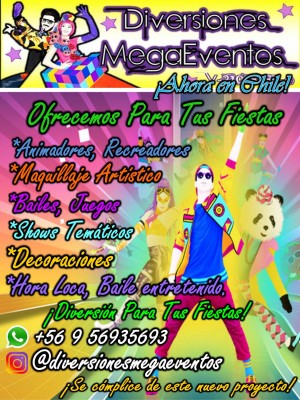 Deivid Moreno Anuncios gratis en &Ntilde;u&ntilde;oa |  Animadores, recreadores para fiestas y eventos infantiles, Juegos, baile, maquillaje art&iacute;stico profesional.