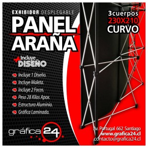 Grafica24 Anuncios gratis en Santiago |  Panel ara&Ntilde;a con grafica impresa 230x210cm panel desplegable, Panel ara&ntilde;a, panel publicitario, panel desplegable, pendon roller