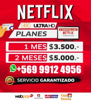 Paulo Anuncios gratis en Huechuraba |  Cuentas netflix premium 4 dispositivos ultra hd 4k, Cuentas spotify 2 meses $3.000