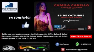 Pablo oyarz&uacute;n Anuncios gratis en Valpara&iacute;so |  Bus traslado al concierto de camila cabello desde valpara&Iacute;so, Camila cabello en chile - movistar arena
