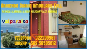 Alicia calderon Anuncios gratis en Valpara&iacute;so |  Arriendo por dia depto amoblado centrico comodo y seguro, Avenida alemania altura mirador plaza bismark, wasap 958505612