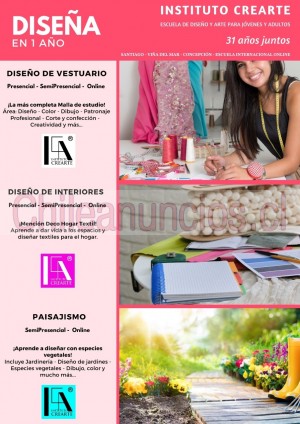 Carolina Anuncios gratis en Concepci&oacute;n |  Carreras, cursos y talleres crearte 31 años juntos.   , Aprende a diseñar en 1 año Últimos días de promoción.  