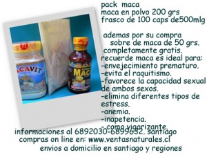 Esther coronado Anuncios gratis en Santiago |  maca 100% pura en polvo y capuslas envio a domicilio en santiago y regiones, venta de maca importada desde peru ahora en chile 100% natural