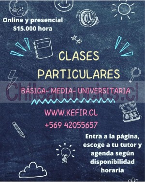 Kefir.cl Anuncios gratis en Santiago |  Clases particulares online de todas las asignaturas, Tutores con experiencia realizando clases en todos los niveles