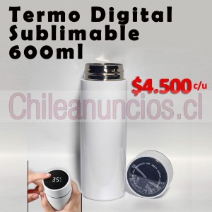 Sublimachile_cl Anuncios gratis en Recoleta |  Super oferta termo digital para sublimar 600 ml, Termo alta calidad con indicador digital de temperatura
