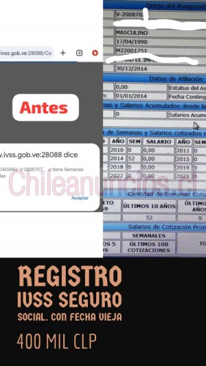 Carlos Anuncios gratis en Santiago |  Registro ivss con fecha vieja venezolanos seguro social  retiro afp, Seguro social venezuela venezolanos ivss reitro afp 