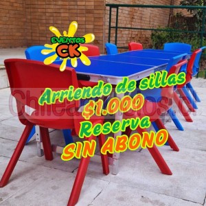 Eventosck Anuncios gratis en Estación Central |  Arriendo de mobiliario infantil de colores llamativos y bonitos, Sillas y mesas de colores infantiles 